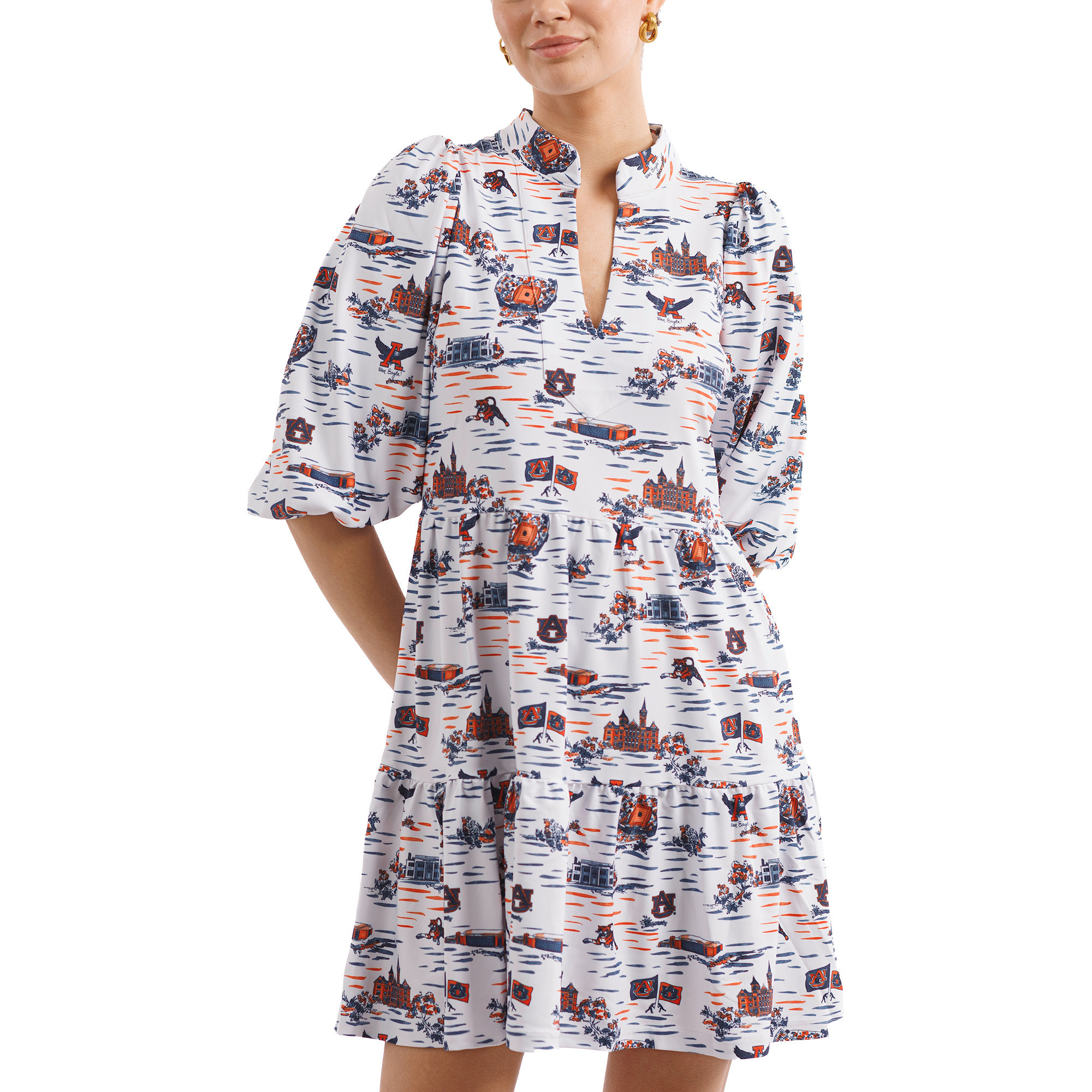 Women's Smith & Quinn White/Orange Auburn Tigers Tailgate Collection Tory Dress | Fanatics