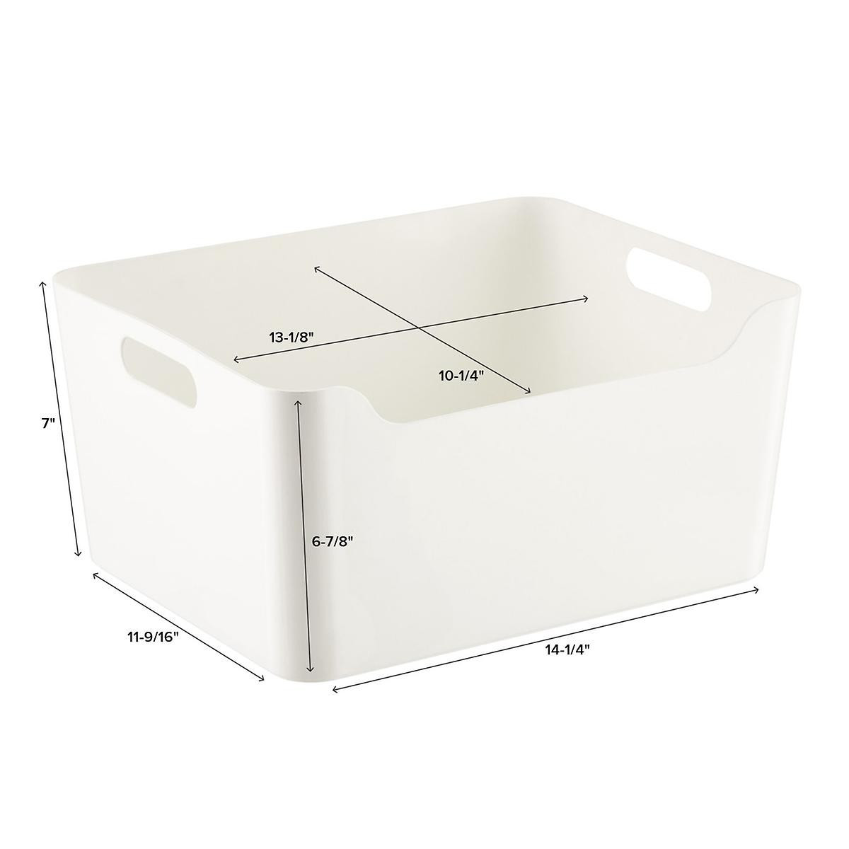 Large Plastic Storage Bin W/ Handles White | The Container Store