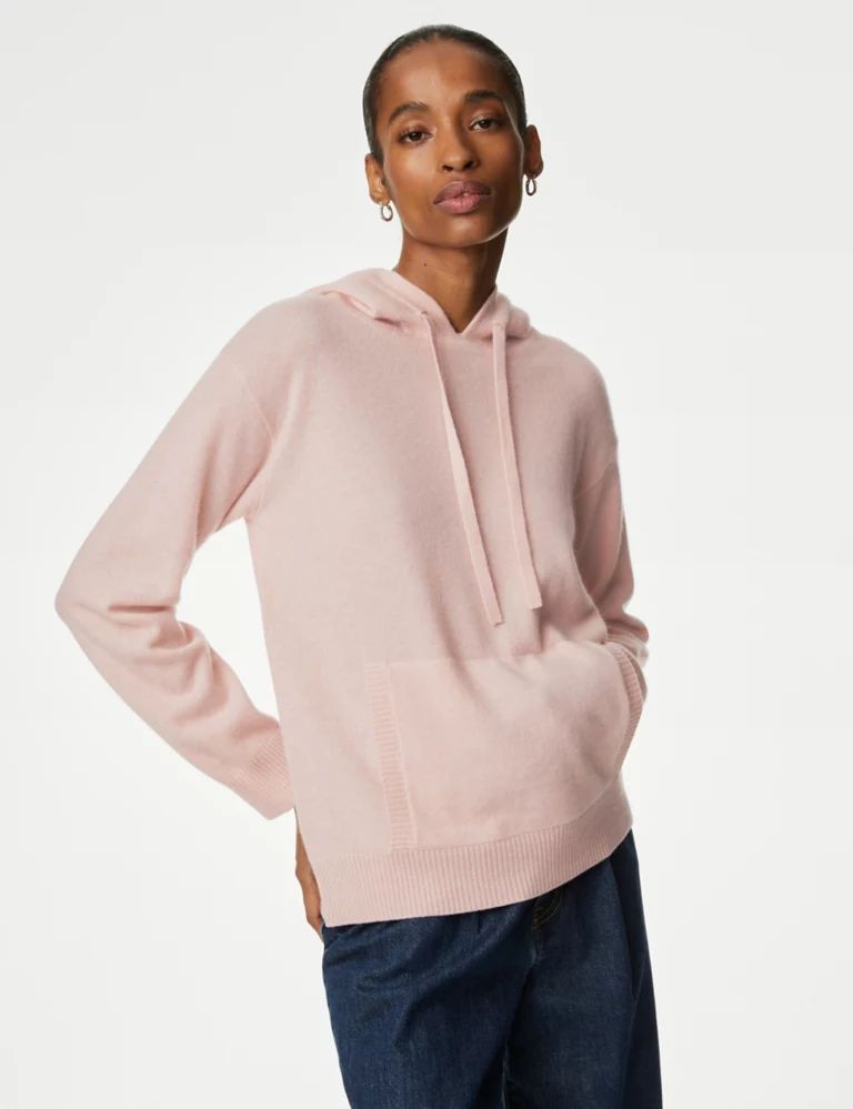 Pure Cashmere Textured Relaxed Hoodie | Marks & Spencer (UK)