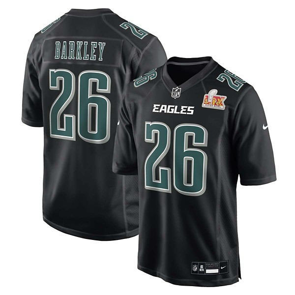 Philadelphia Eagles Saquon Barkley #26 Nike Super Bowl LIX Patch Jersey 2XLarge Black | Scheels