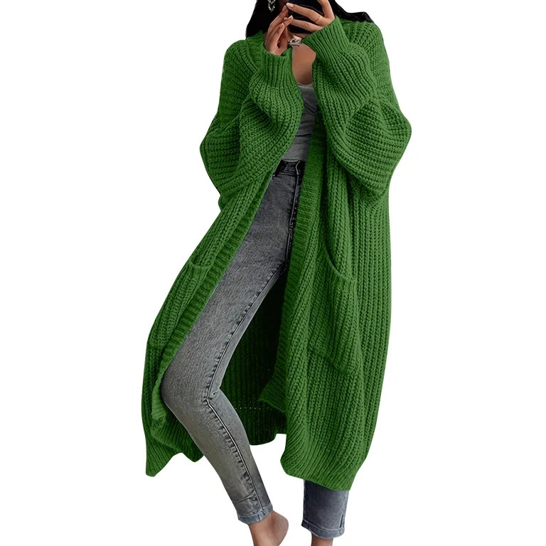 Stichou Chunky Cardigan Sweaters for Women,2025 Fall Fashion Lantern Long Sleeve Oversized Knit O... | Walmart (US)