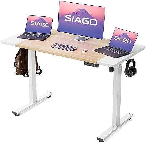 Electric Standing Desk Adjustable - 48 x 24 Inch Sit Stand up Desk with Cable Management - 3 Memo... | Amazon (US)