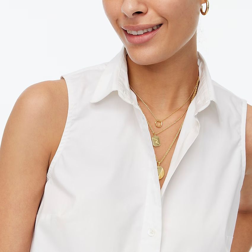 Sleeveless cotton poplin shirt in signature fit | J.Crew Factory