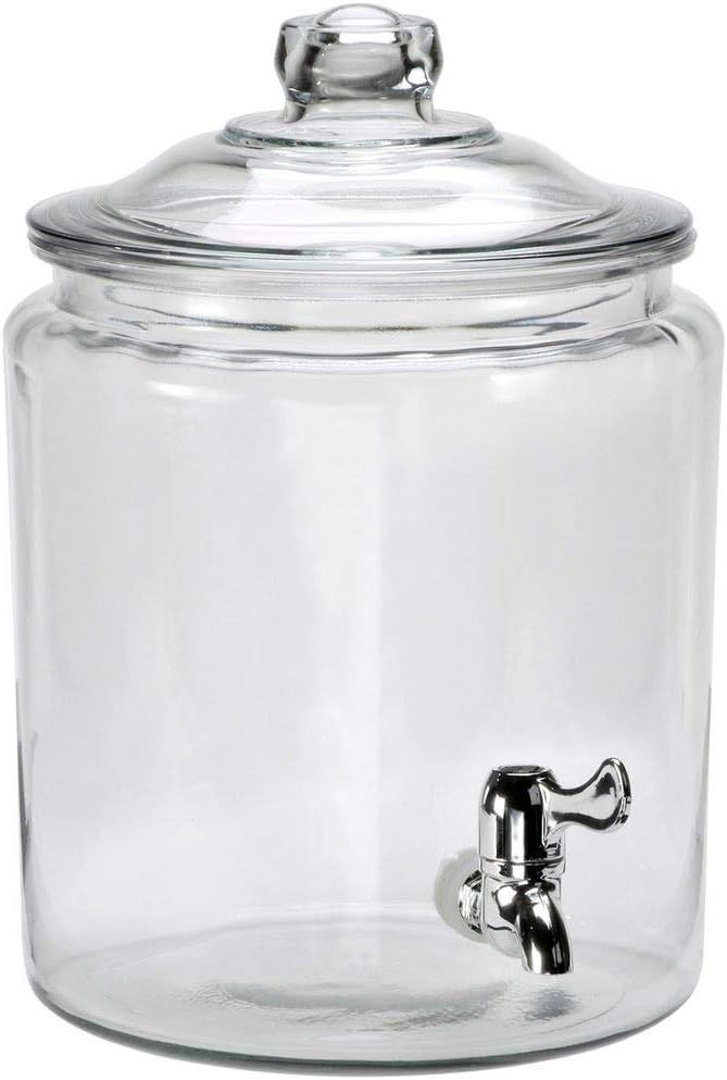 Amazon.com: Anchor Hocking 2 Gallon Heritage Hill Beverage Dispenser with Lid (2 piece, all glass... | Amazon (US)