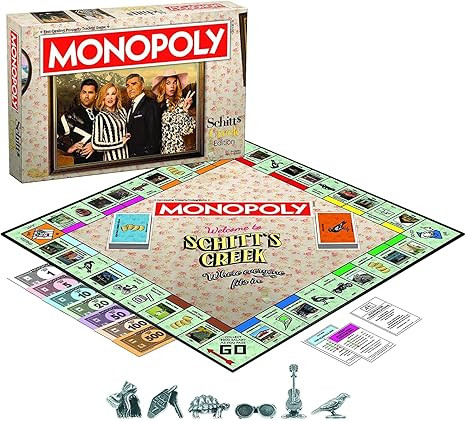 Monopoly Schitt's Creek | Game Tokens Include Bebe Crow, Patrick's Guitar, Rosebud Motel Key & Mo... | Amazon (US)