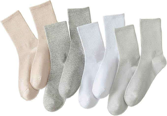 8 Pairs of Crew Socks for Women Soft Cotton Socks Comfortable And Breathable Cute Socks | Amazon (US)