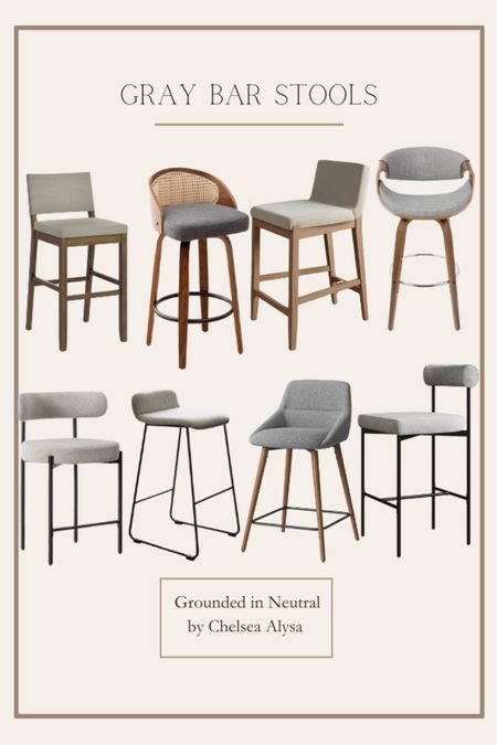 Gray modern bar stools 

Furniture, seating, bar stools 

#LTKhome