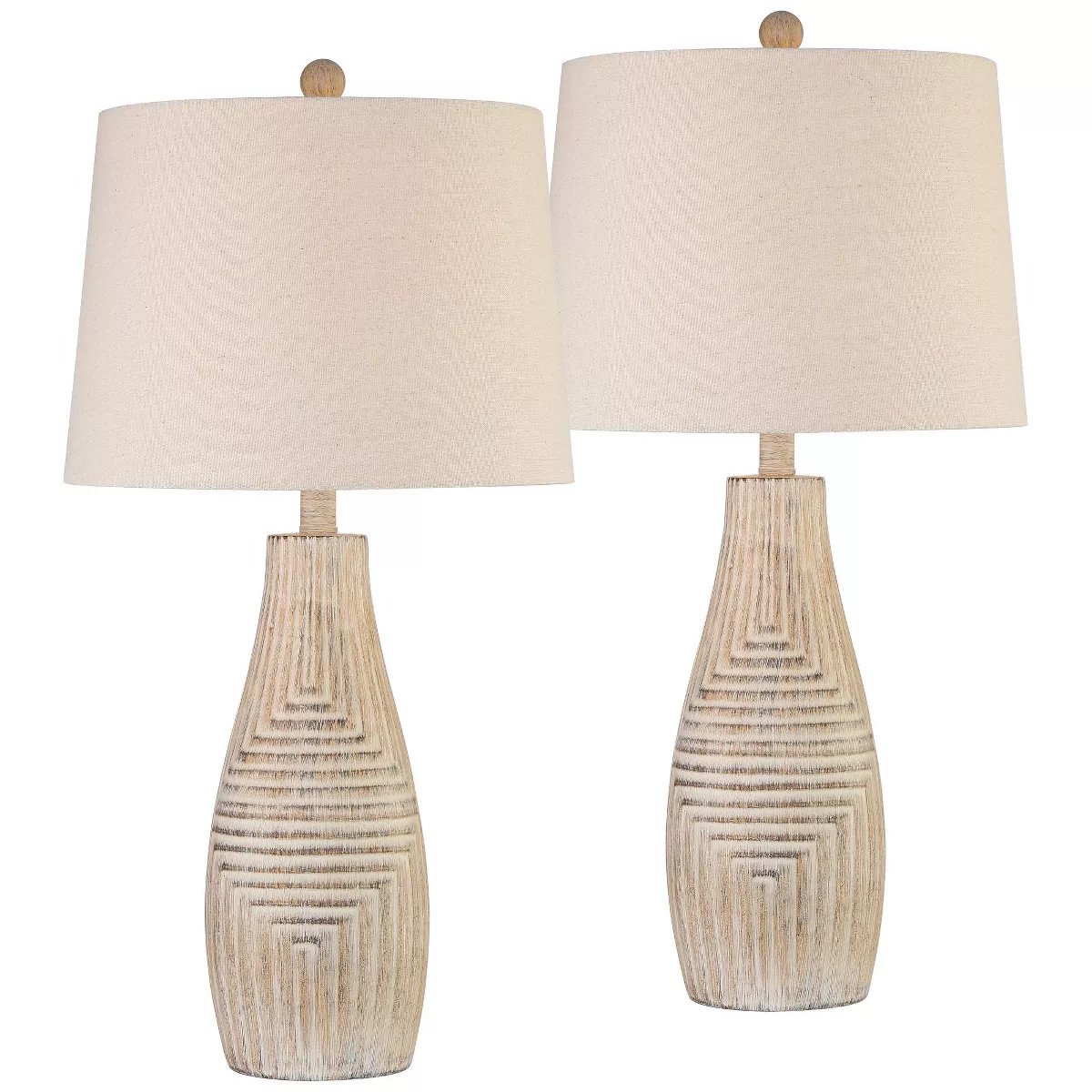 John Timberland Chico 27" Tall Modern Southwest Rustic Table Lamps Set of 2 Brown Light Wood Fini... | Target