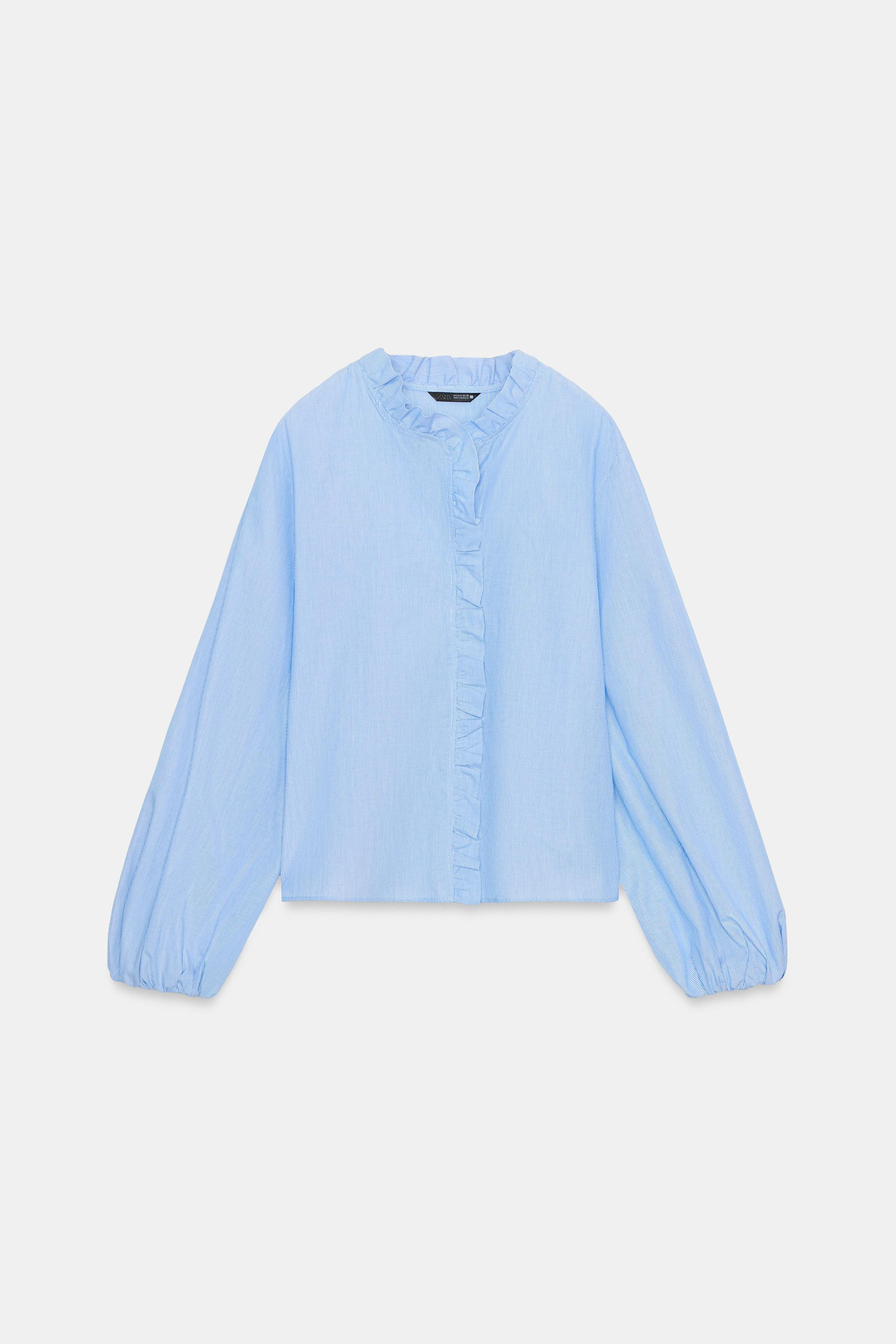 RUFFLED POPLIN BLOUSE | Zara US