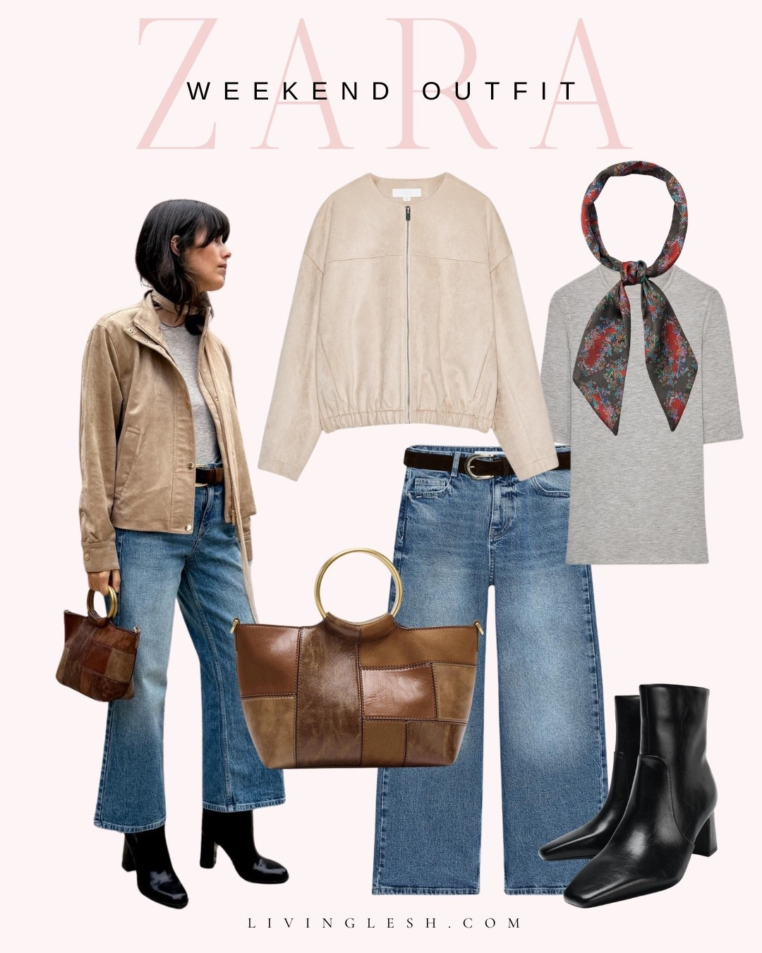 Zara | Zara outfit | Neck scarf | Bomber jacket | Jacket | Wide leg jeans | Zara denim | Zara fashion | Boots | Heeled boots | Leather boots |

#LTKSeasonal #LTKootd #LTKFindsUnder50