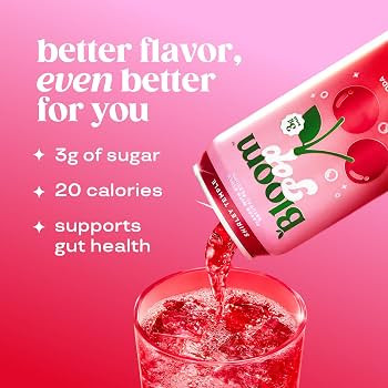 Bloom Pop Prebiotic Soda 12 Pack, Shirley Temple Flavor, 12oz Cans | Prebiotic Soda for Gut Healt... | Amazon (US)