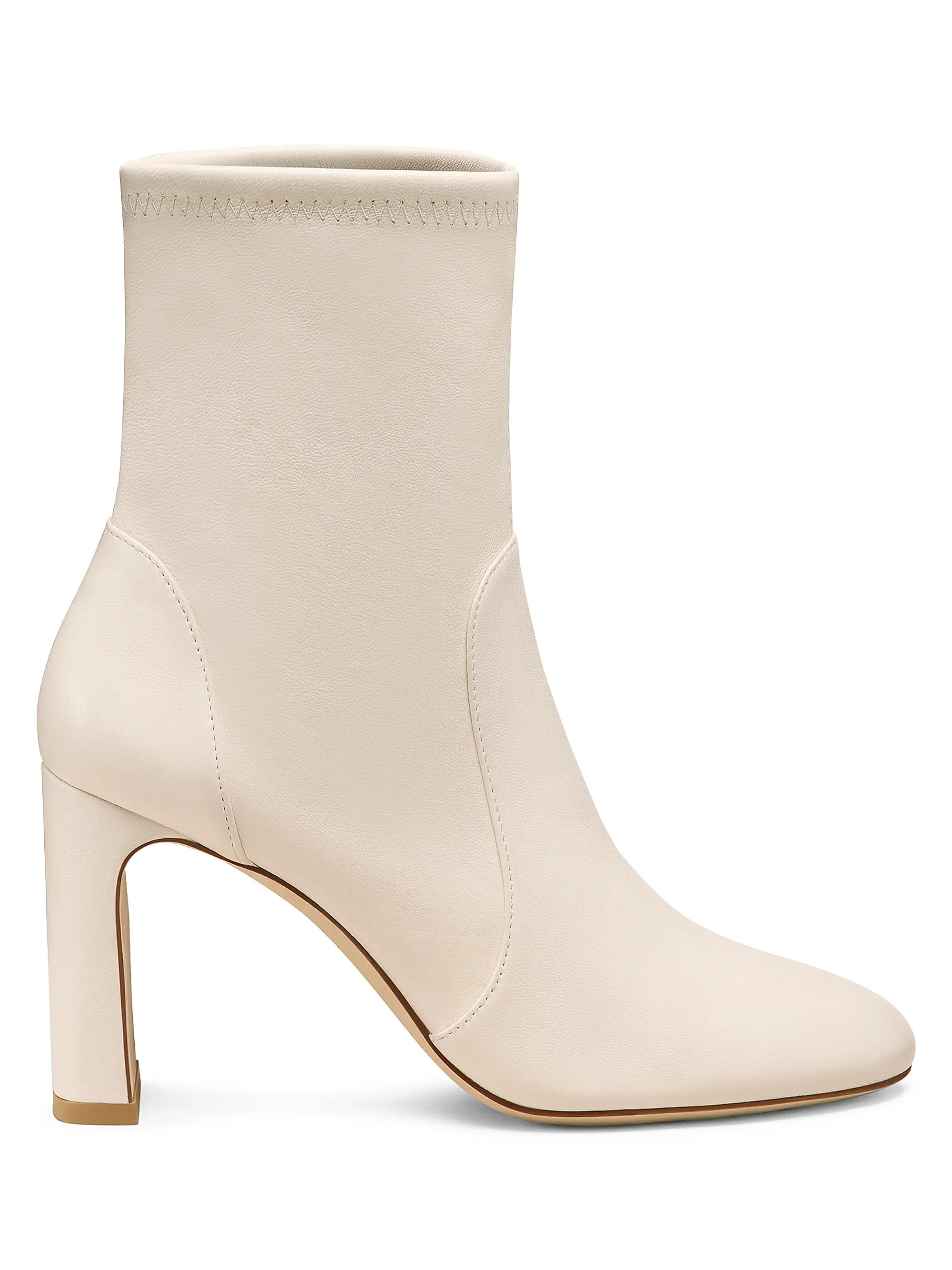 Stuart Weitzman Babette 85MM Leather Booties | Saks Fifth Avenue | Saks Fifth Avenue