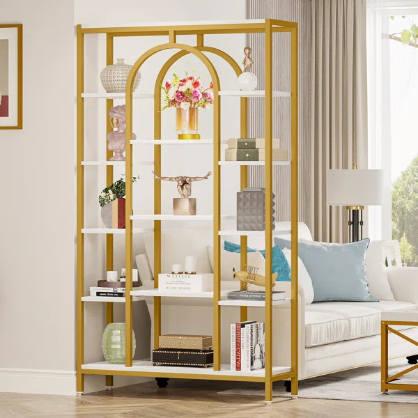 Tonise 70.8" H Steel Geometric Bookcase | Wayfair North America