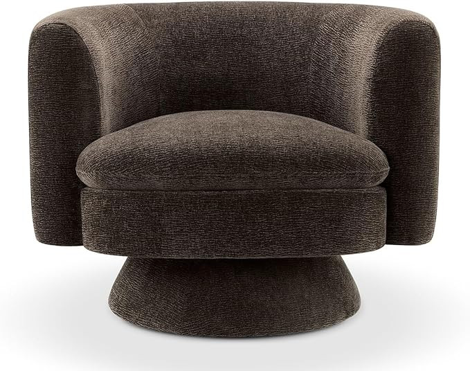 CHERS Swivel Accent Chair, Mid Century Modern Round Barrel Chairs, Upholstered Velvet Fabric Home... | Amazon (US)
