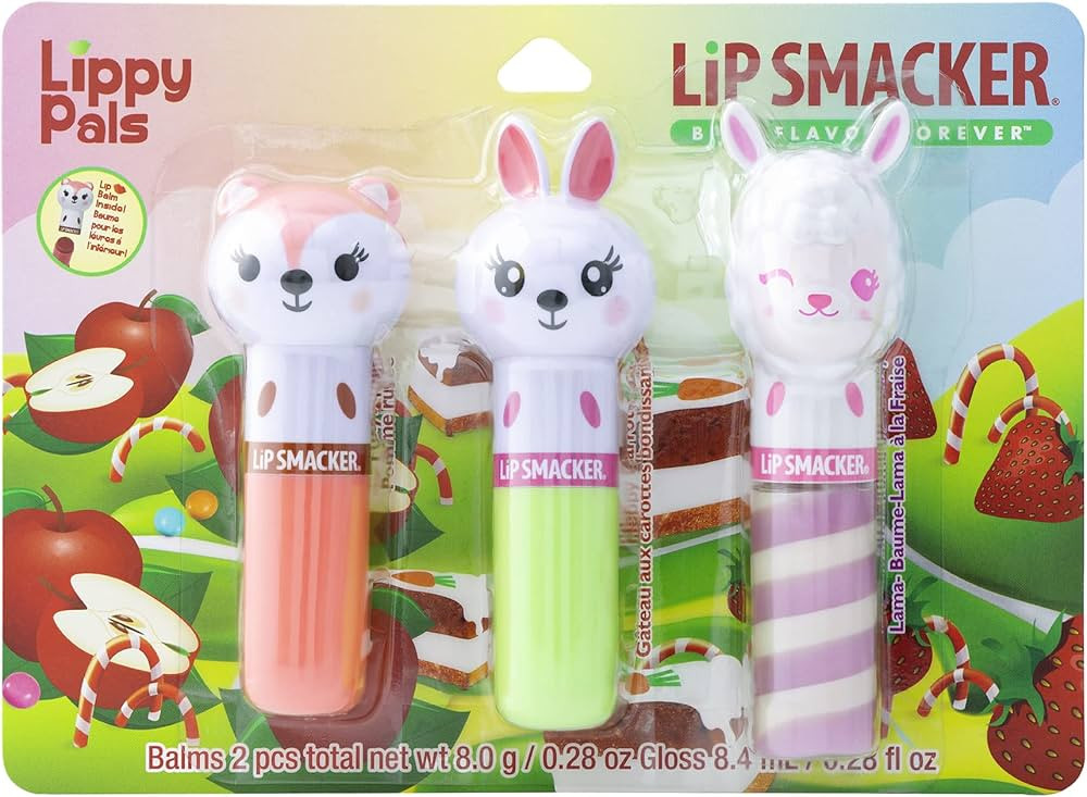 Lip Smacker Lippy Pals, Unicorn, Panda, Kitten, Lip balm for Kids - Foxy Apple, Hoppy Carrot Cake... | Amazon (US)