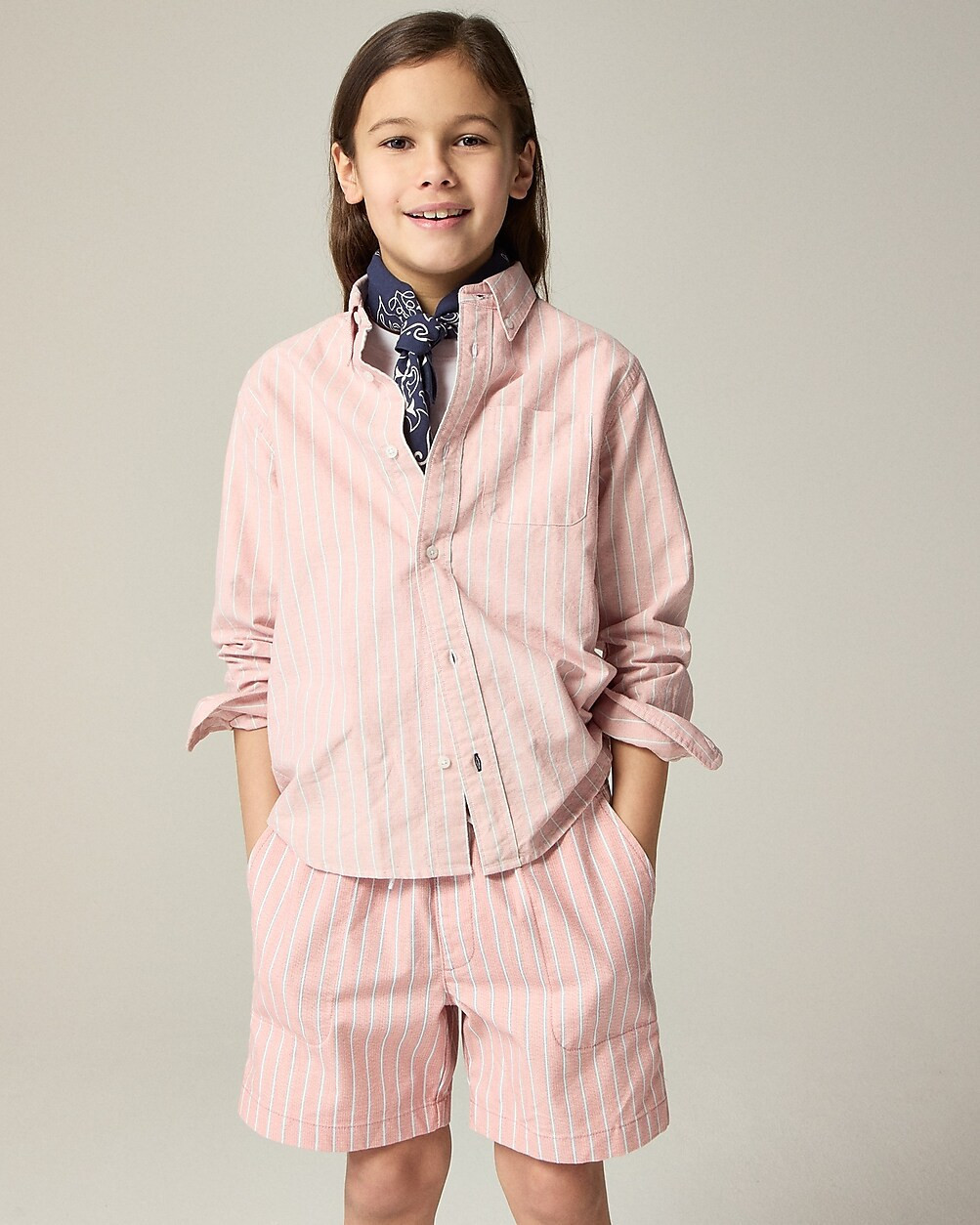 Kids' oxford shirt in stripe | J. Crew US
