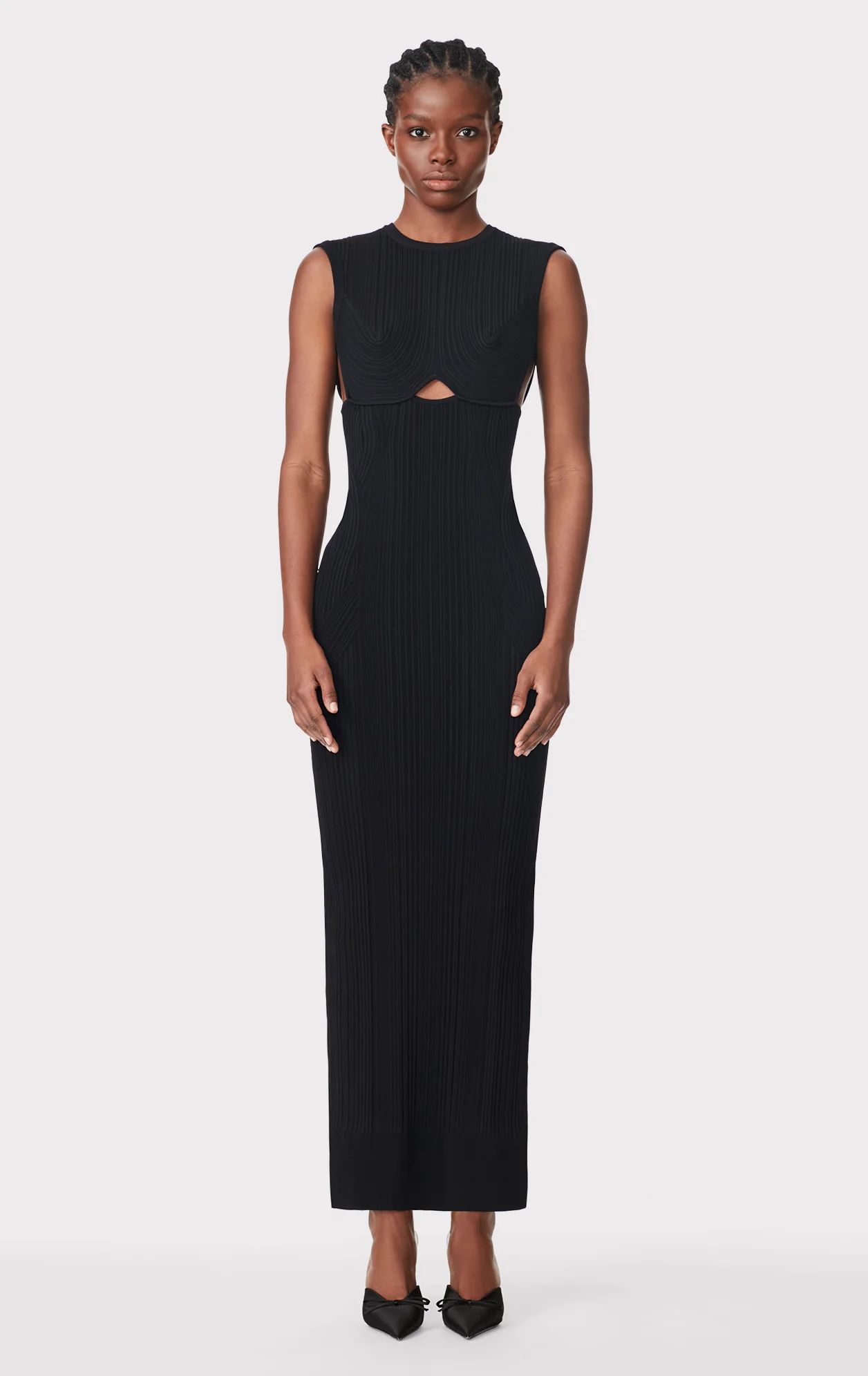 VARIEGATED RIB CAP GOWN | Herve Leger