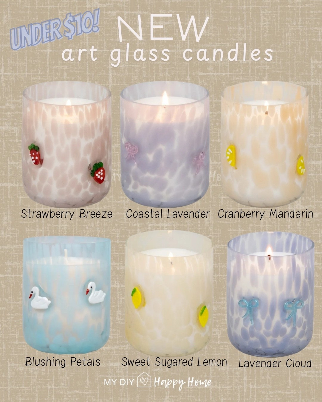 New art glass candles 
These remind me of something you would find at anthro- but for under $10! 
6 scent options.

And after the candle has burned down- you could refill or even add  twinkling lights or a battery tealight

#LTKHome #LTKSeasonal #LTKmomlife
