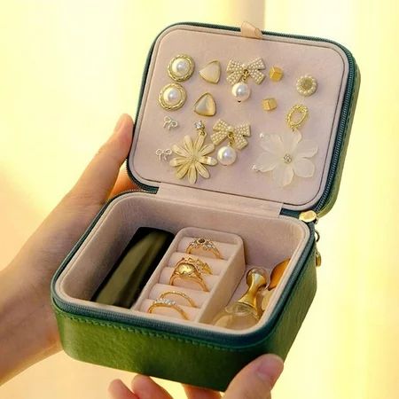 Multipurpose Jewelry Storage Box 3 Part Ear Studs Board PU Leather 2 Hooks Mini Organizer for Perfum | Walmart (US)