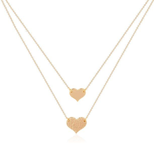 Mevecco 18k Gold Plated Dainty Cute Layered Heart Pendant Necklace for Women Jewelry Gift | Walmart (US)
