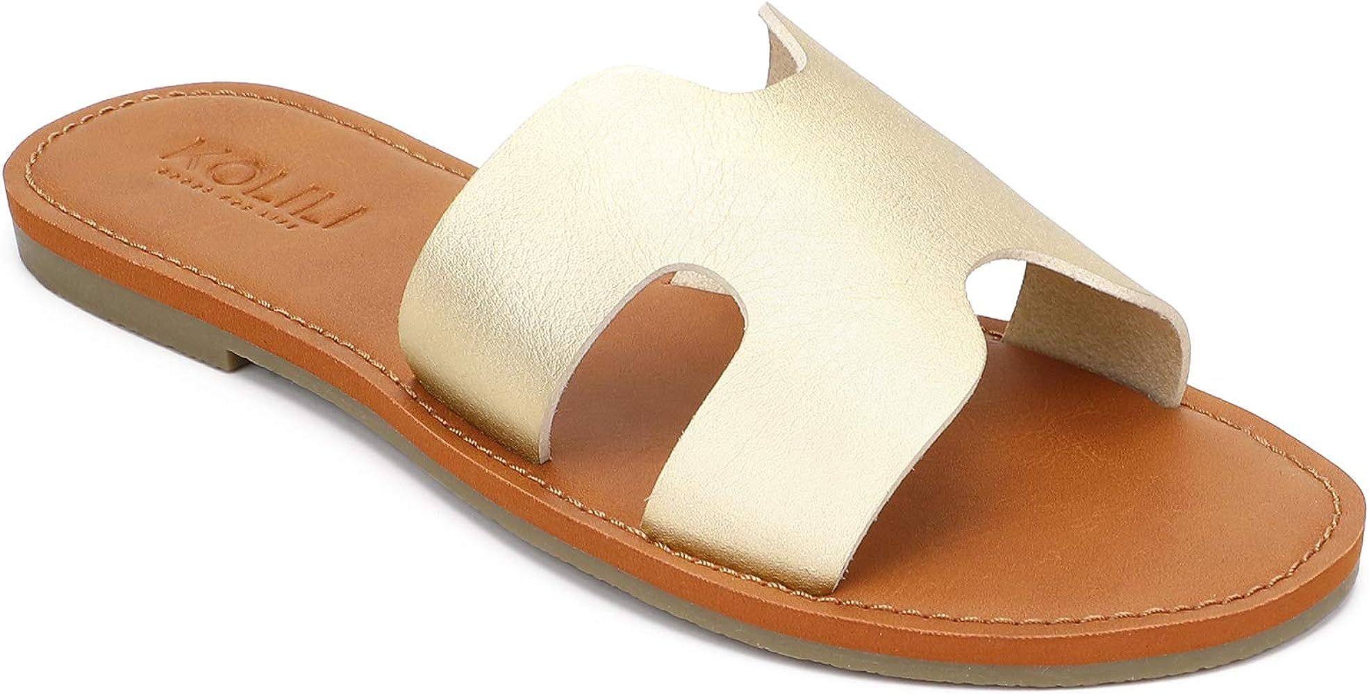 Womens Flat Slide Sandals, Summer Fashion Sandals, Comfy Style | Warm-weather Favorite | Amazon (US)