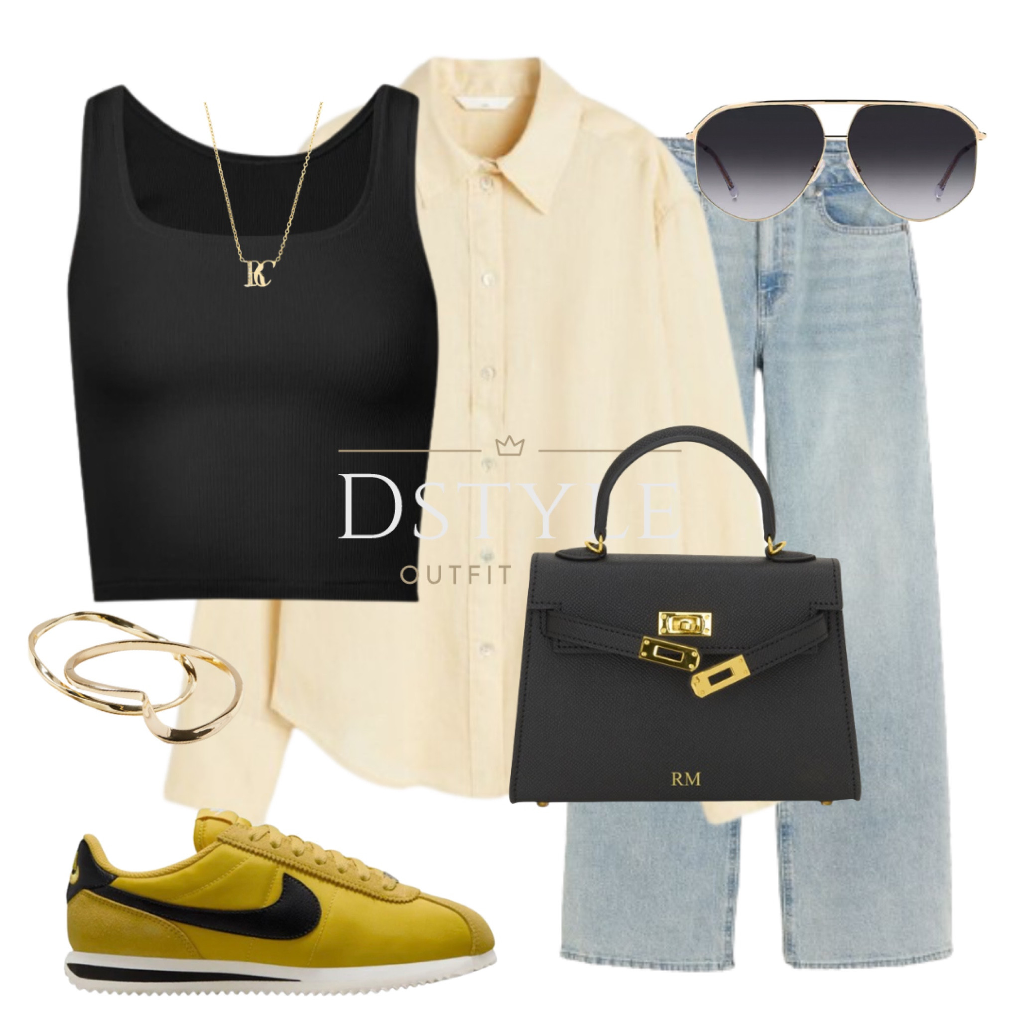 Pale yellow linen shirt, black top, wide leg jeans, black handbag, Nike Cortez sneakers. trending now, kicks addict, sneakers obsessed, trainers enthusiast, spring style, spring outfit

#LTKshoecrush #LTKstyletip #LTKitbag
