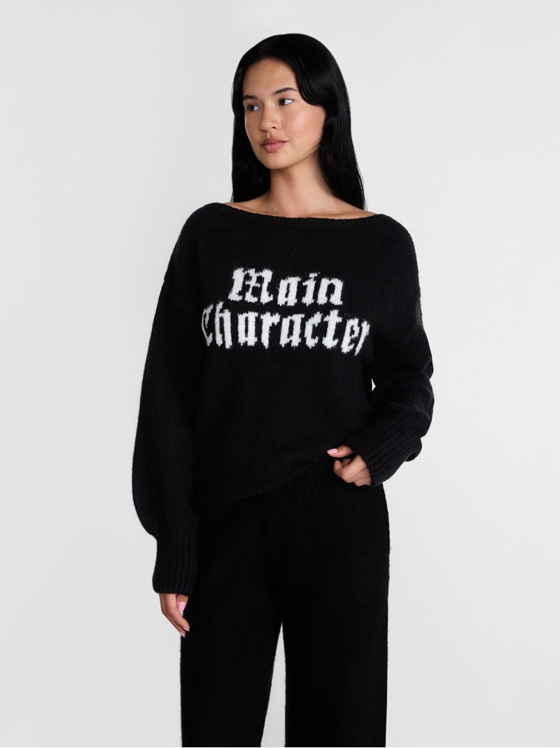 Madden NYC Women's Boatneck Graphic Sweater, Midweight, Sizes XXS-XXL | Walmart (US)