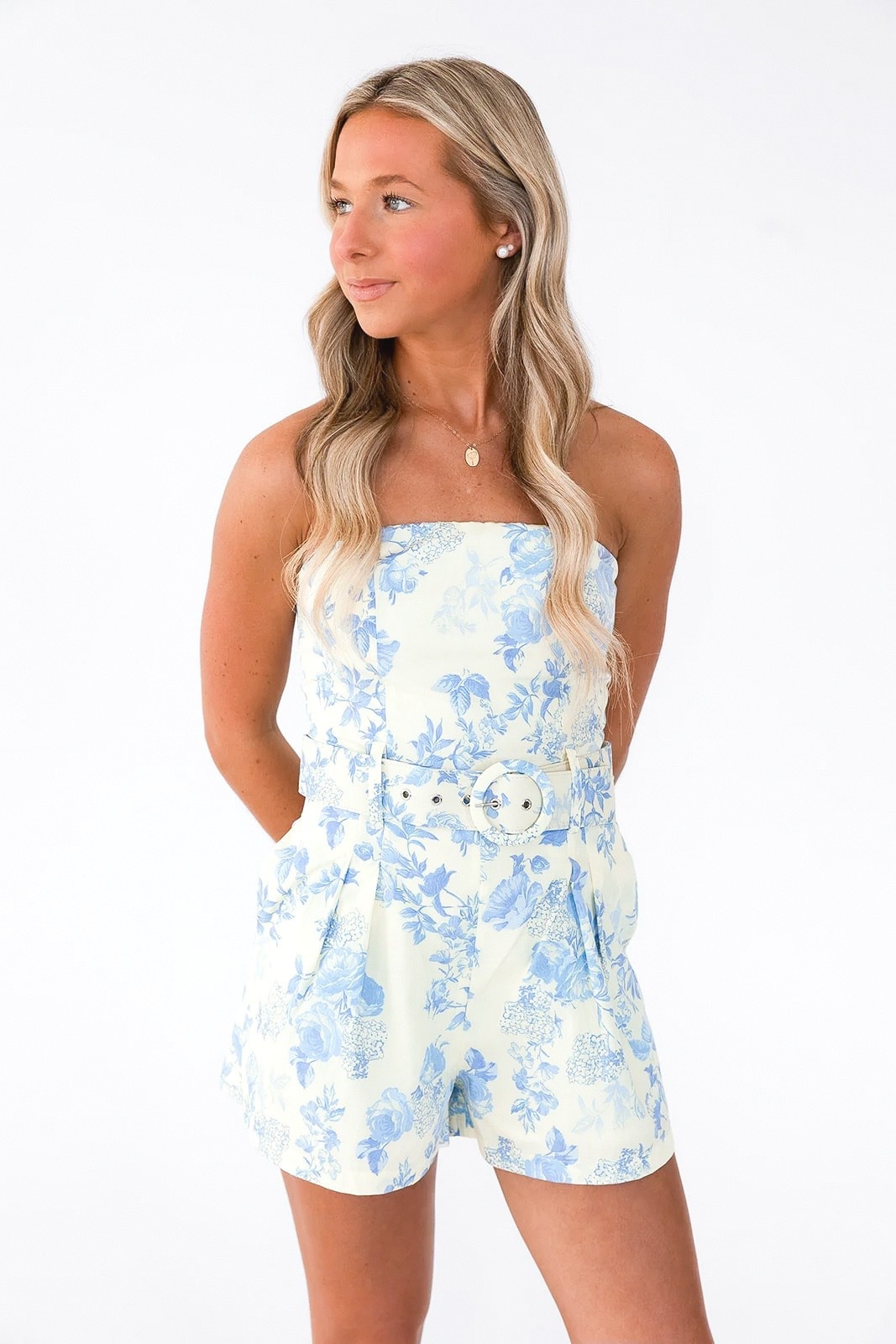 boutique strapless romper, perfect for spring!!🩵🌼

#LTKootd