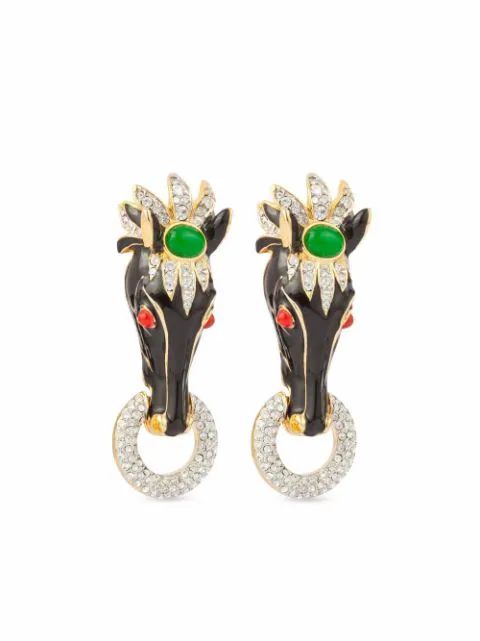 1990s Horse motif clip-on earrings | Farfetch (AU)