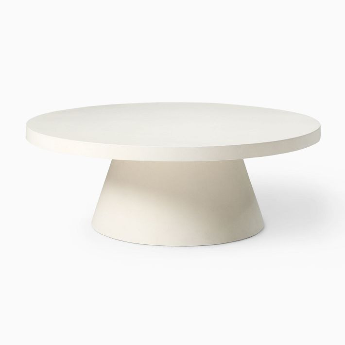 Concrete Pedestal Outdoor Round Coffee Table (32"–44") | West Elm (US)