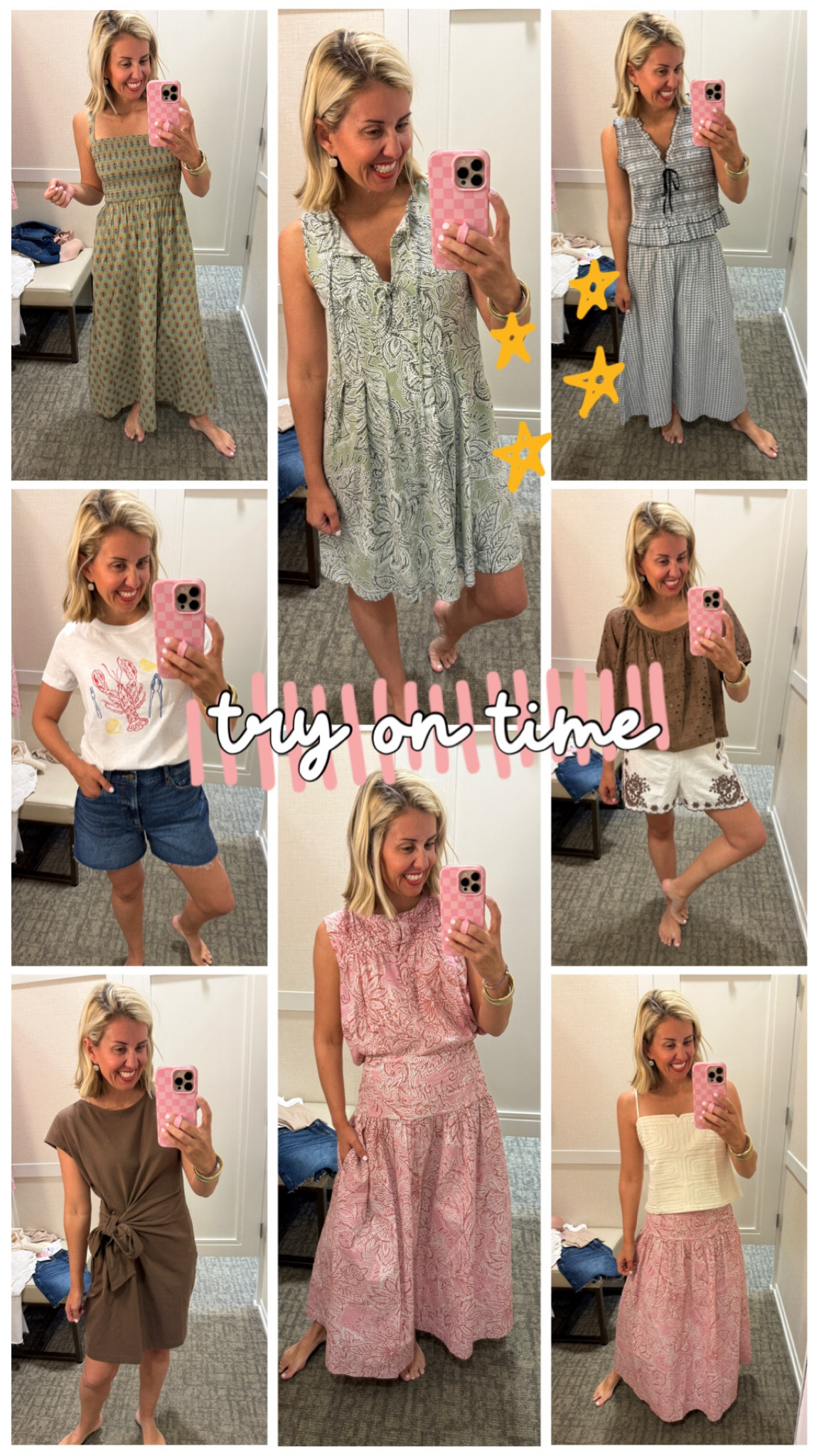 A little try on coming from Loft & it’s a good one yall! 

Top & skirt- top s, skirt 0
Cream top- 0
Green dress- s
Brown dress- s (need xs)
Top and shorts- xs blouse, s tank (need xs), 2 shorts (need 0)
Check set- s top, s skirt 
Tee & shorts- xs tee (need s), 26 shorts
Block print dress- xs

#LTKSaleAlert #LTKWorkwear #LTKSeasonal

#LTKmomlife #LTKWorkwear #LTKTravel
