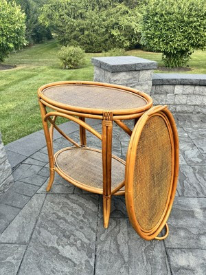 McGuire Bentwood Style Rattan Bamboo Serving Bar Cart & Tray 34x32x20”  | eBay | eBay US
