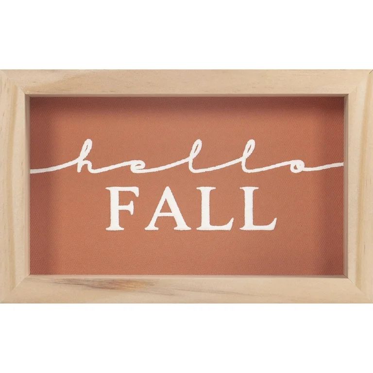 Harvest Framed Hello Fall Hanging Sign Decoration, 8" x 5", by Way To Celebrate - Walmart.com | Walmart (US)