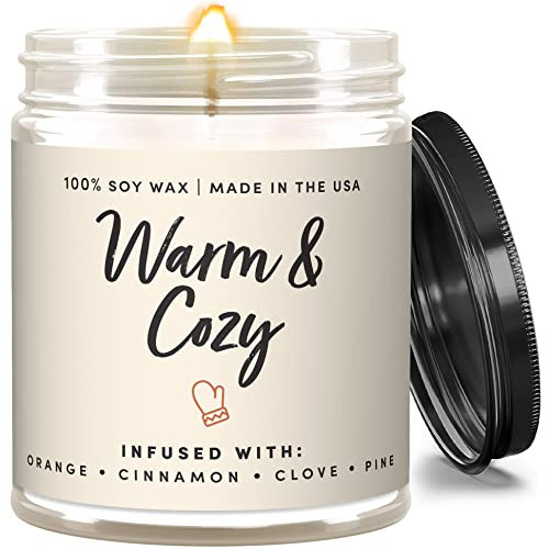 Wax & Wit Warm and Cozy Christmas Candles Scented – Orange, Cinnamon, Clove, Pine – Fall Candle, Perfect Holiday, Winter, Xmas, Autumn Gifts – 9oz, Soy Wax, 50 Hour Burn | Amazon (US)