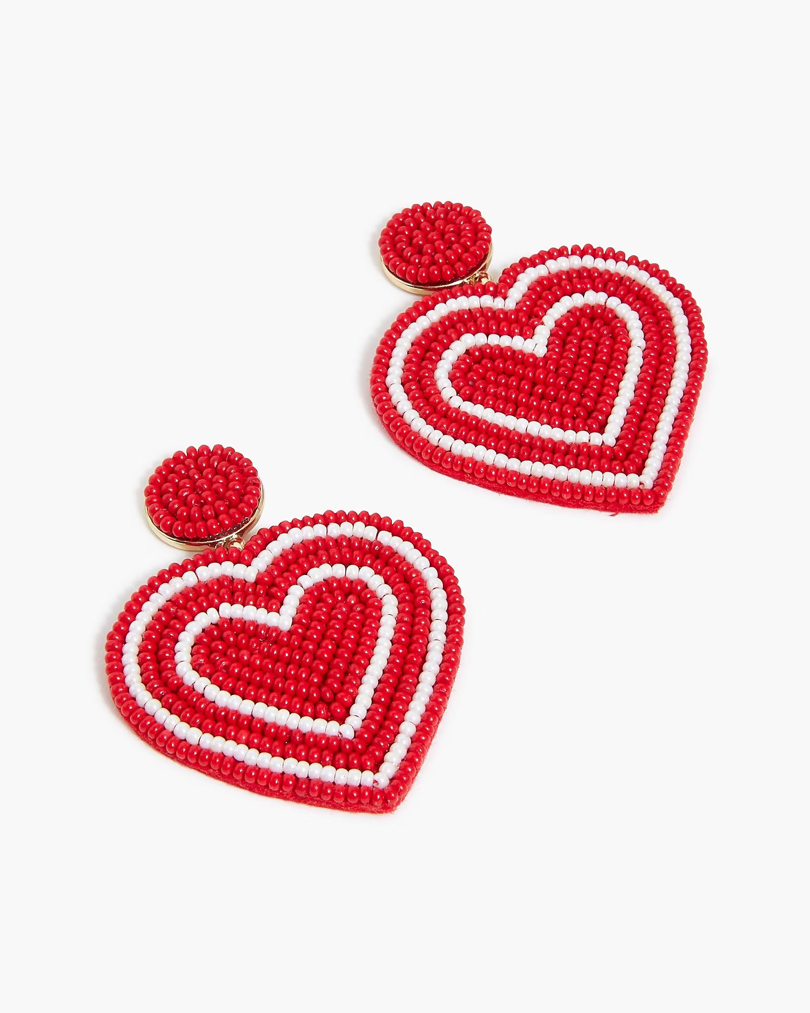 Beaded heart earrings | J.Crew Factory