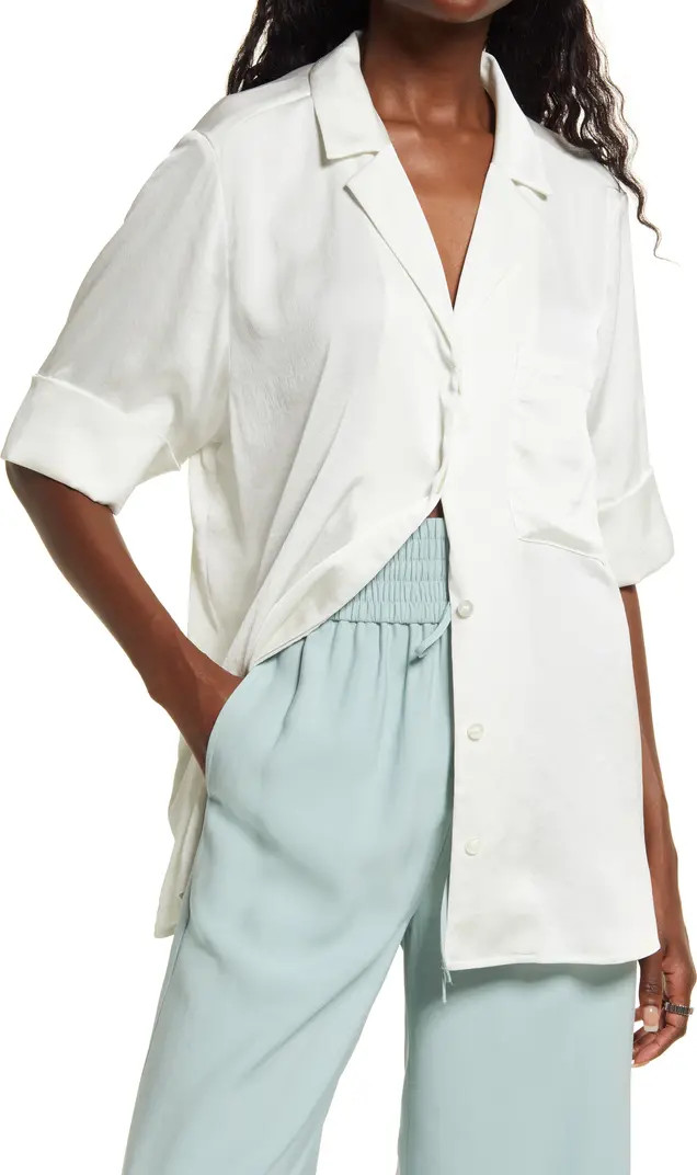 Satin Camp Shirt | Nordstrom