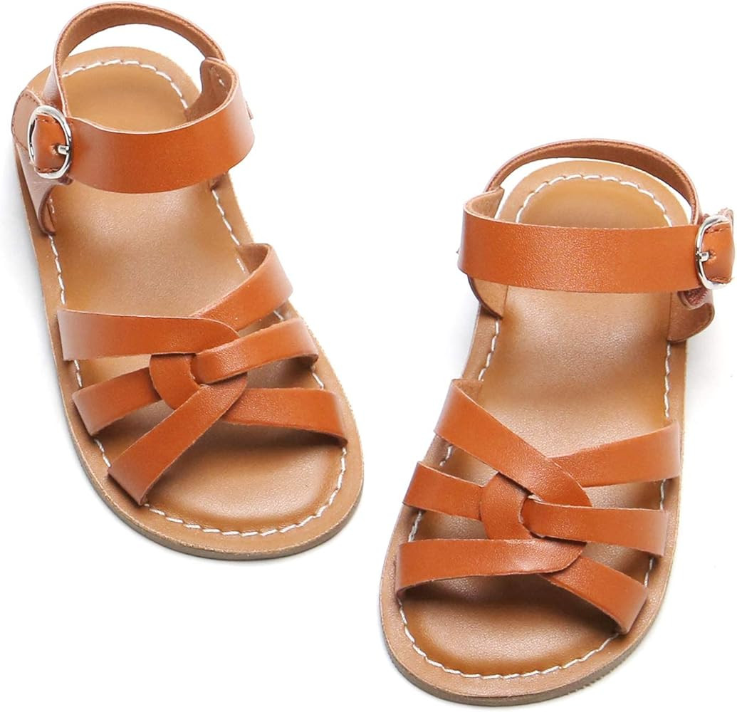 Toddler Girl Sandals - Little Girl Easter Summer Dress Shoes Lightweight Open Toe Beach Holiday | Amazon (US)
