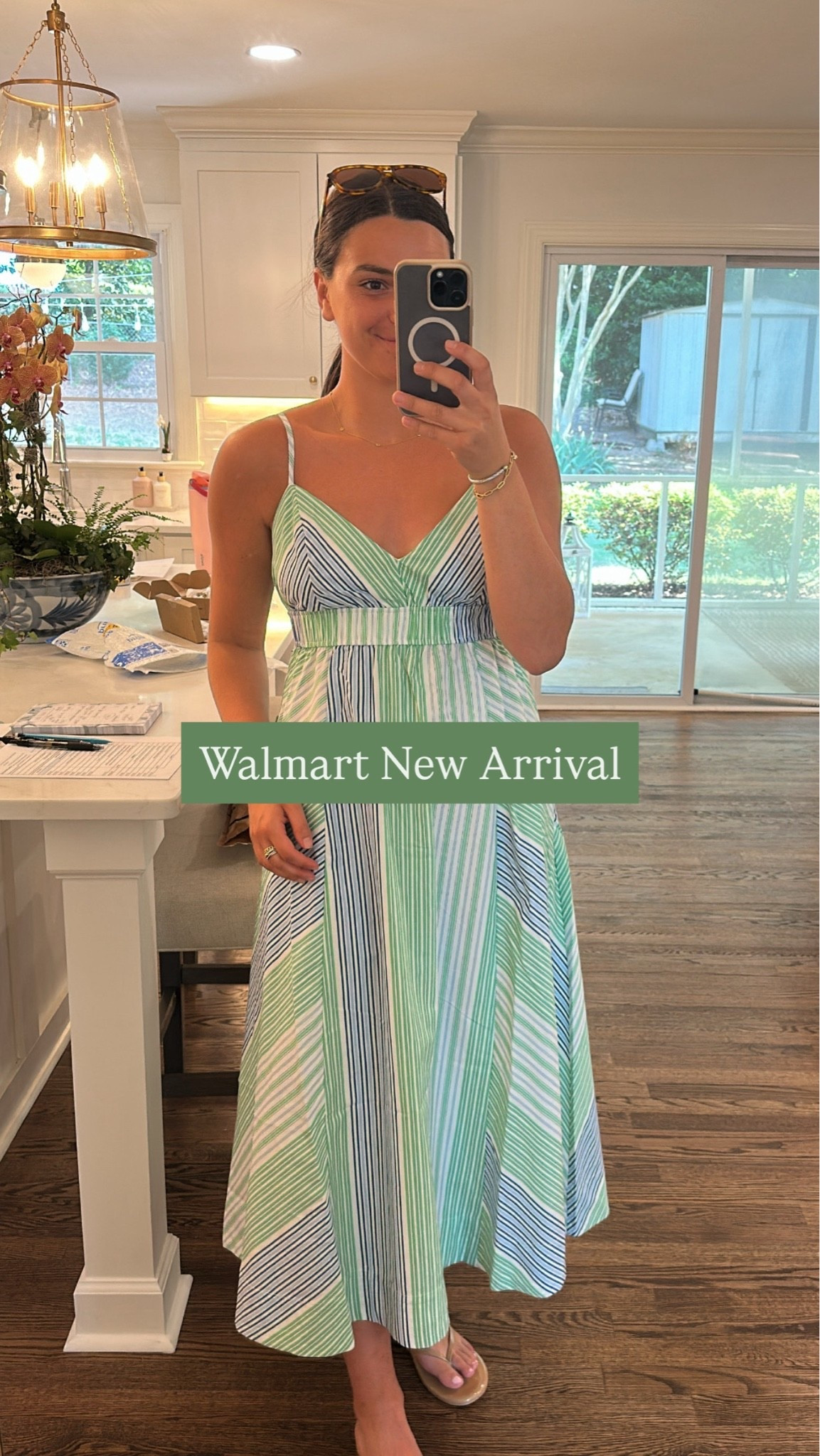 Walmart sun dress, summer dress, maxi dress, blue and green dress, summer outfit, beach dress, wearing size small

#LTKootd