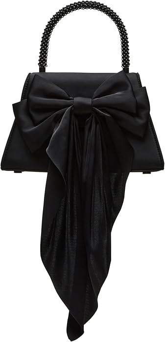 Steve Madden Cosette Satin Pearl Top Handle Bag, Black | Amazon (US)