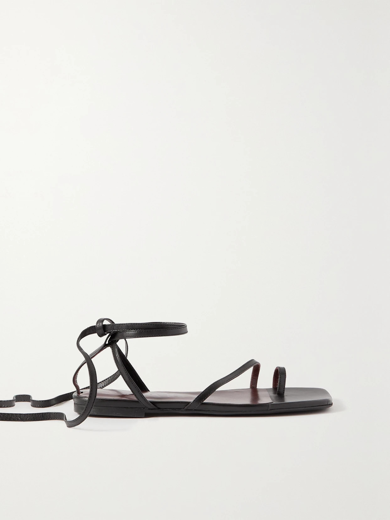 STAUD - Nicola Tie-detailed Leather Sandals - Black | NET-A-PORTER (US)