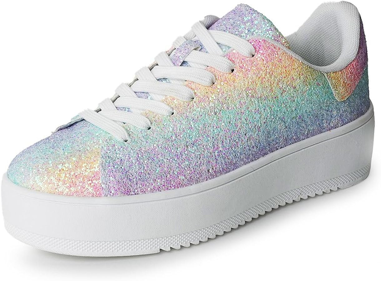 J. Adams Hero Platform Sneakers for Women - Casual Lace Up Fashion Tennis Shoes | Amazon (US)