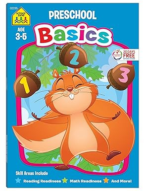 School Zone Preschool Basics Workbook: Curriculum Series for Ages 3-5, Learn Reading and Math Ski... | Amazon (US)