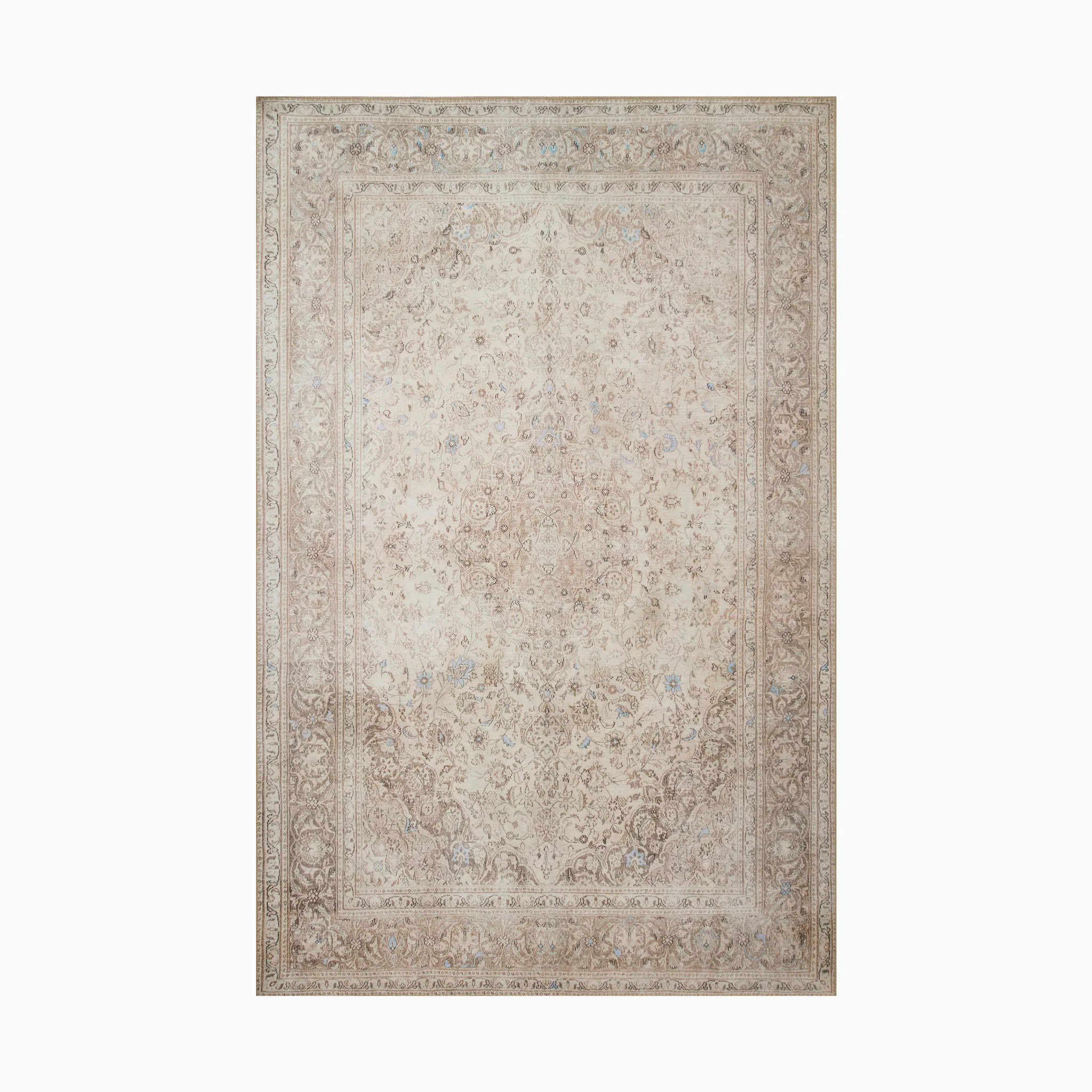 Pascal Polyester Face Rug in Chalk / Ash | Edward Martin