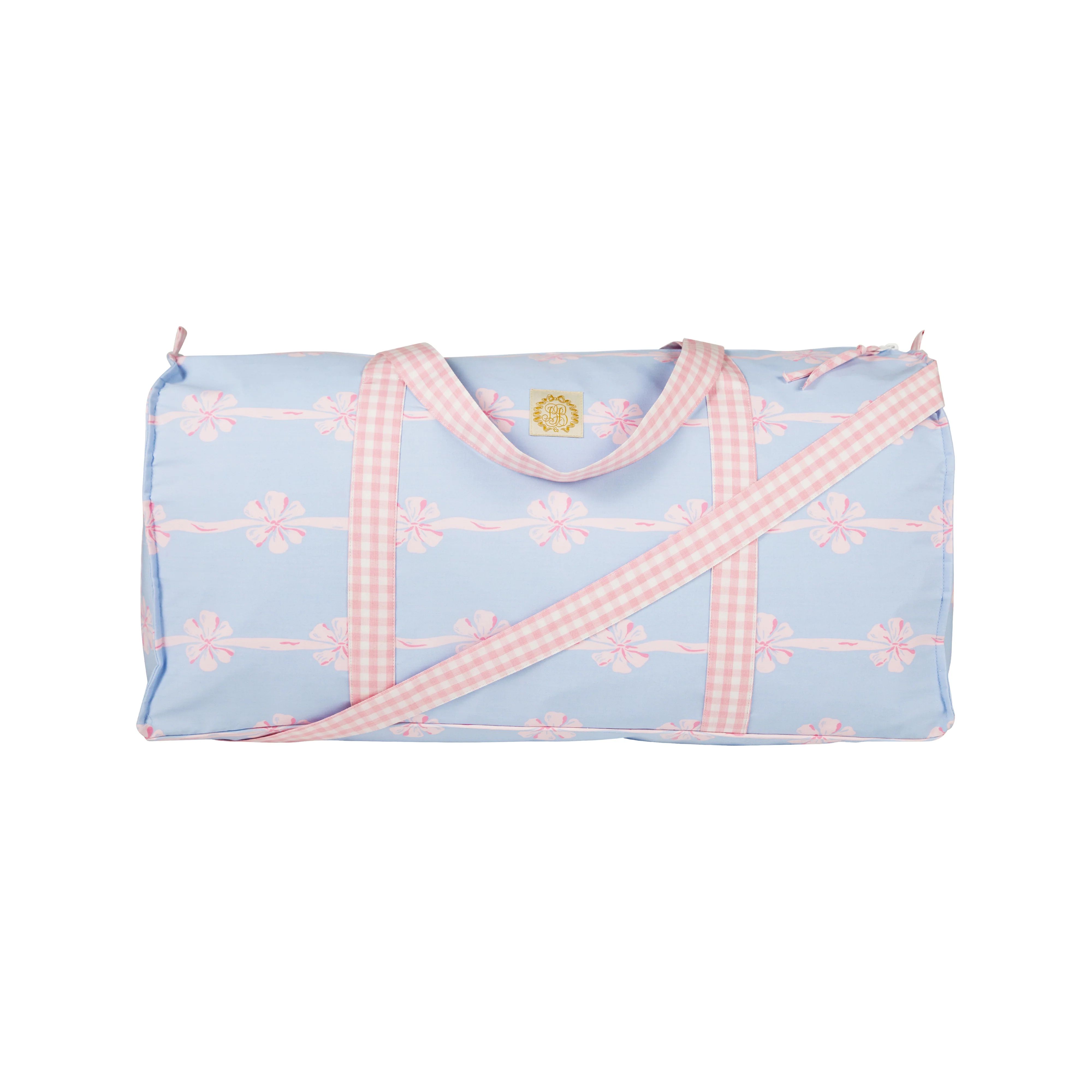 Logan's Long Weekend Bag - No Bow, No Go with Sandpearl Pink Gingham | The Beaufort Bonnet Company