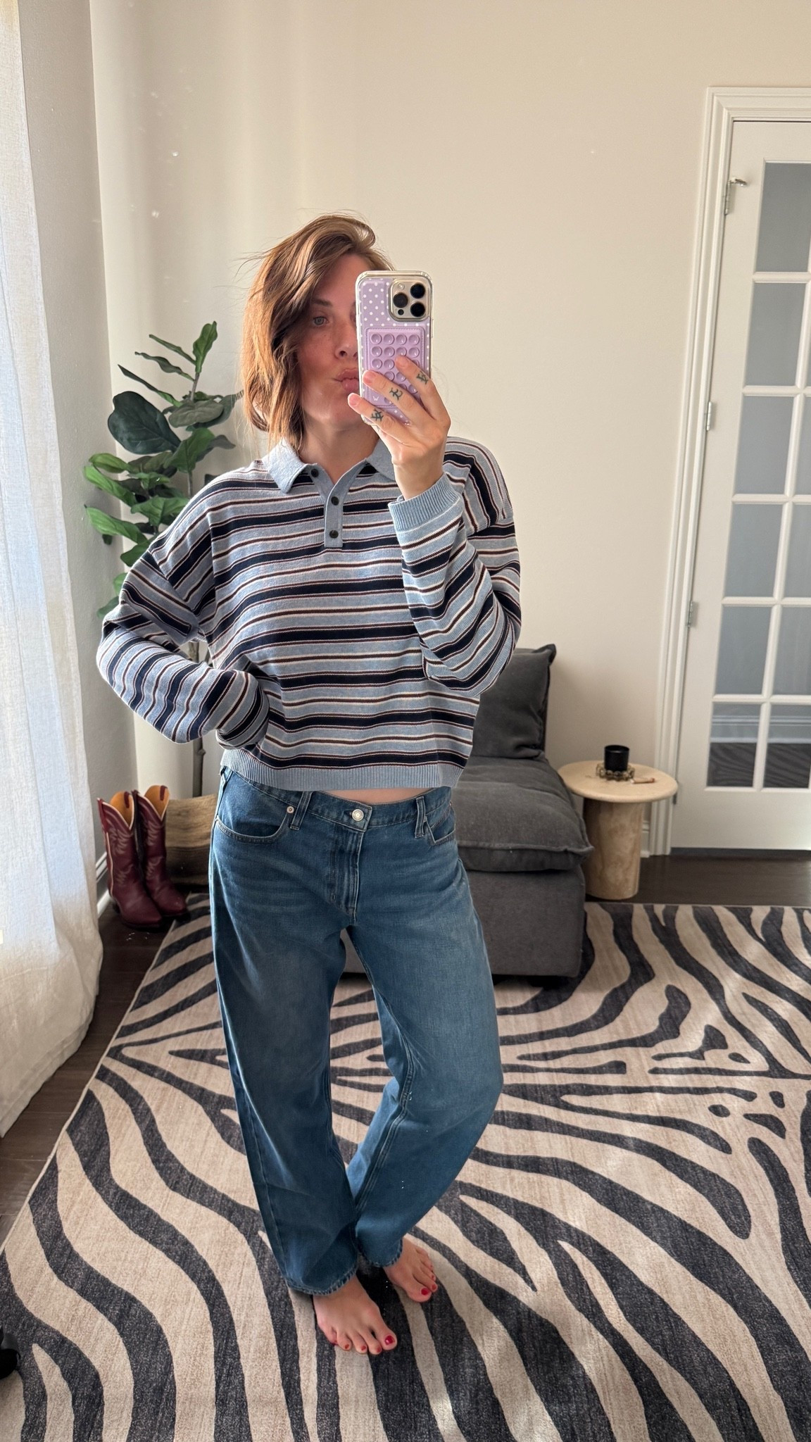 Sizing up in these jeans has made them the *perfect* pair - like that loose, vintage straight leg shape I’m always chasing but that actually works for my body + silhouette preferences. Normally a 28/29, these are a 30 (regular inseam). 

@gap #howyouweargap #gappartner

#LTKootd #LTKmomlife #LTKTall