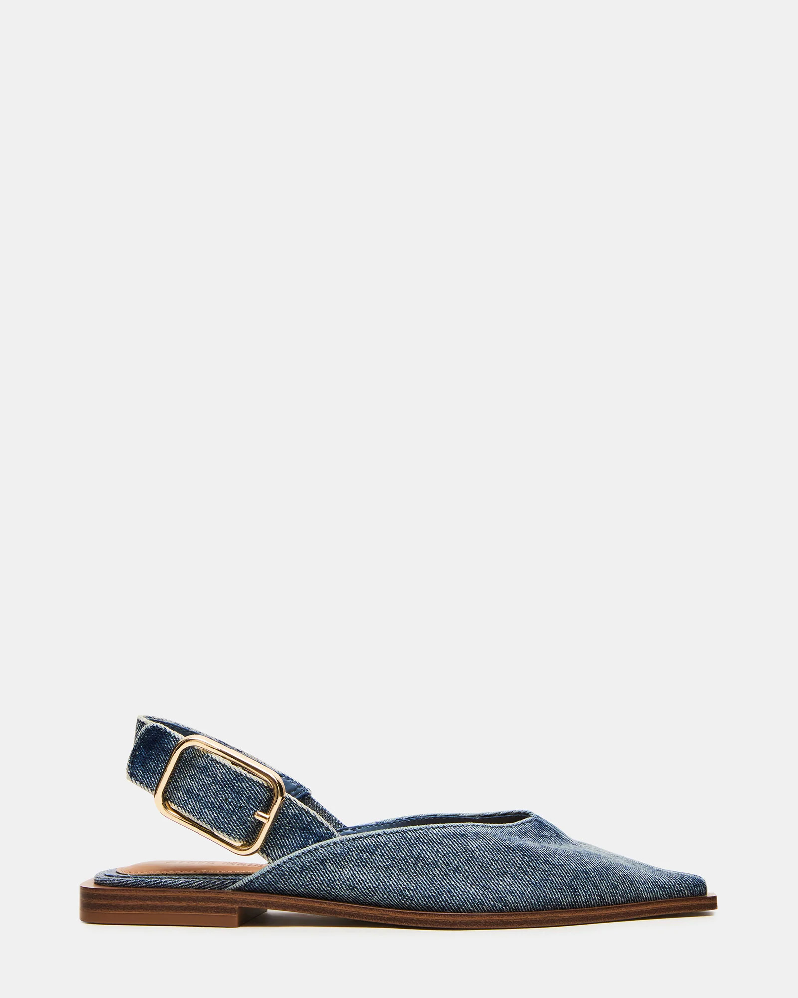 Steve Madden Women's Shay Gold Detail Flats - Denim Fabric - Size 6.5 - Synthetic | Steve Madden (US)