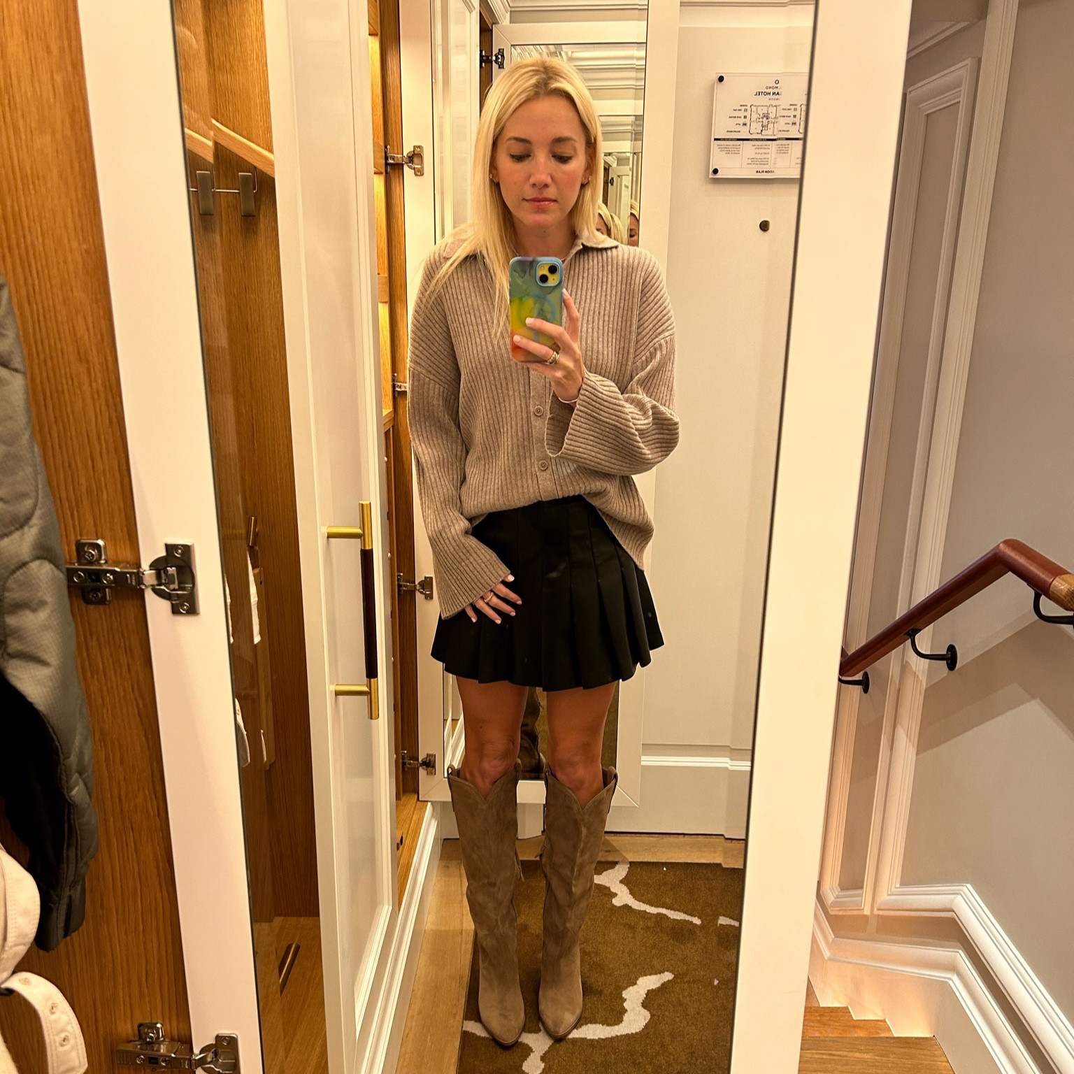 Fall outfit - leather mini skirt - cozy sweater

#LTKstyletip #LTKSeasonal