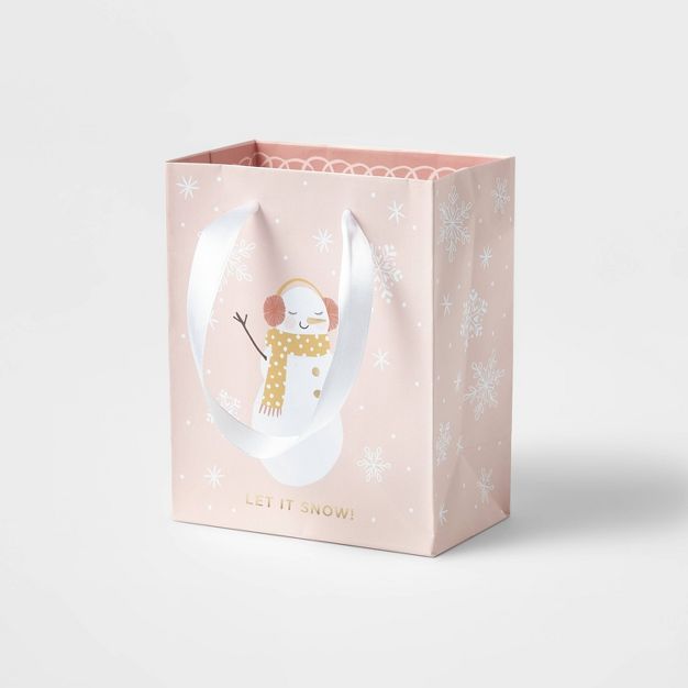 Petite &#39;Let It Snow&#39; Snowman Gift Bag - Wondershop&#8482; | Target