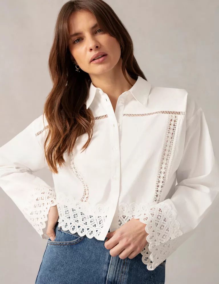 Pure Cotton Embroidered Collared Shirt | Marks & Spencer (UK)