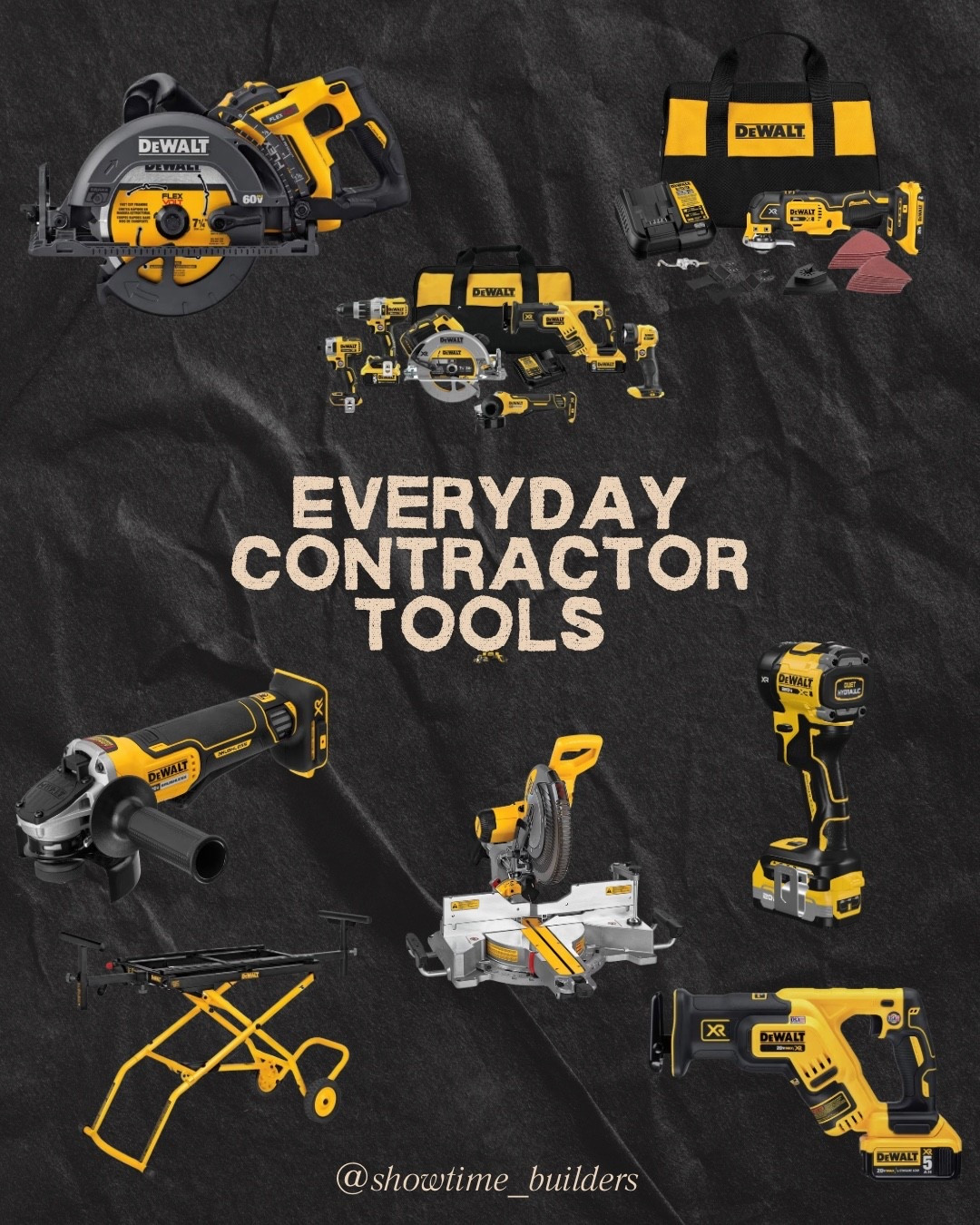 Everyday tools as a contractor ￼

Tools | contractor | dewalt | construction | renovation | remodel | tool | Home Depot | Lowe’s | carpenter

#tools #dewalt | carpenter | contractor | renovation | remodel 

#LTKMens #LTKHome